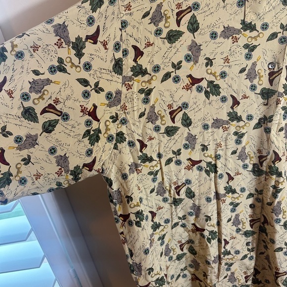 Vintage Silk Novelty Cowgirl Western Boot Button Down Shirt size 12 - Picture 5 of 8